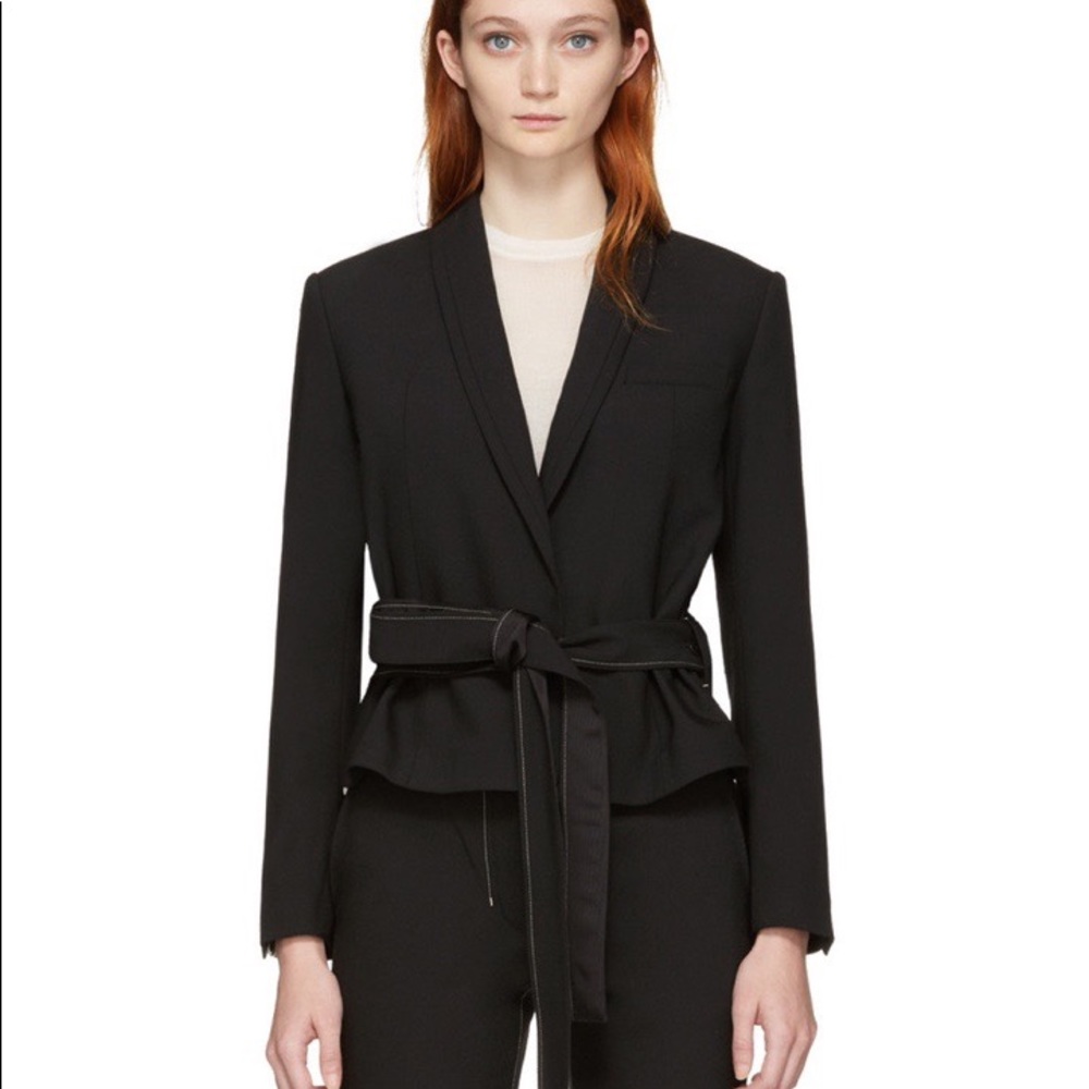 HELMUT LANG SHORT BELTED BLAZER JACKET
